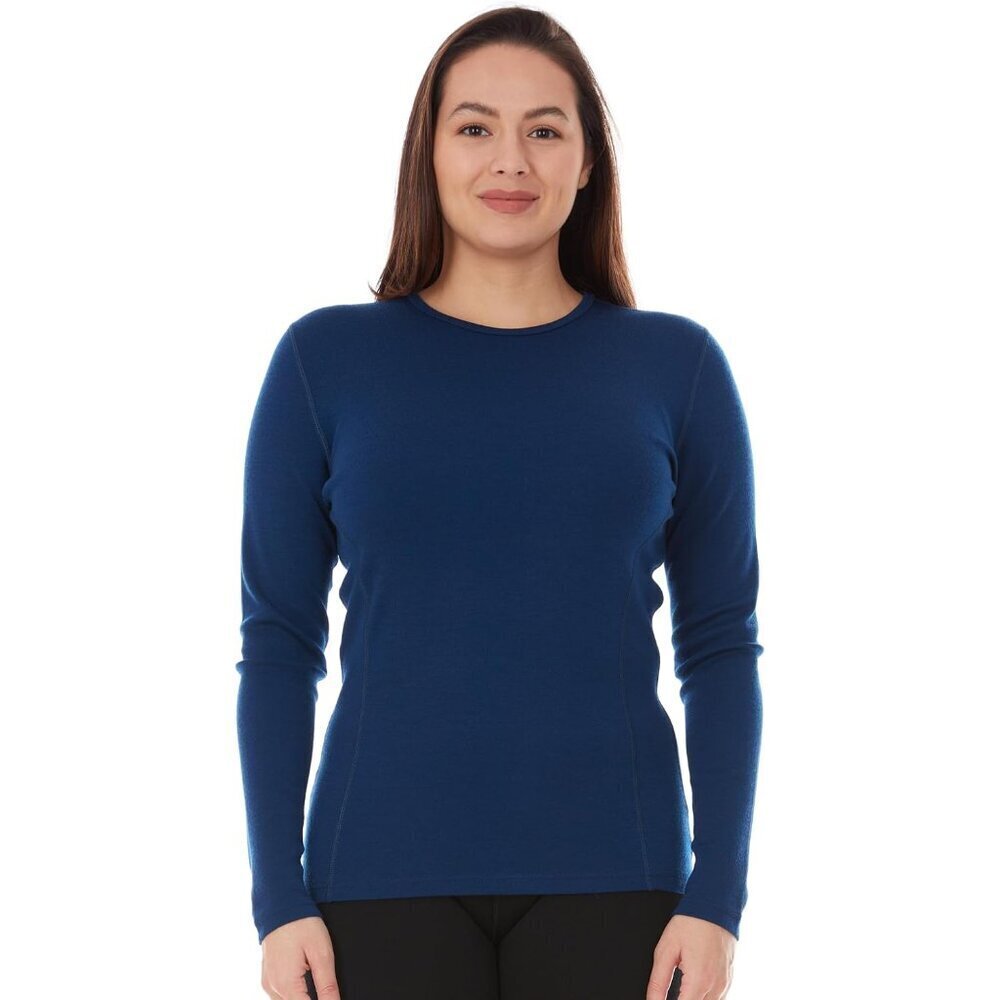 Women's Merino Wool Base Layer Long Sleeve Crew Midweight Outdoor Performance